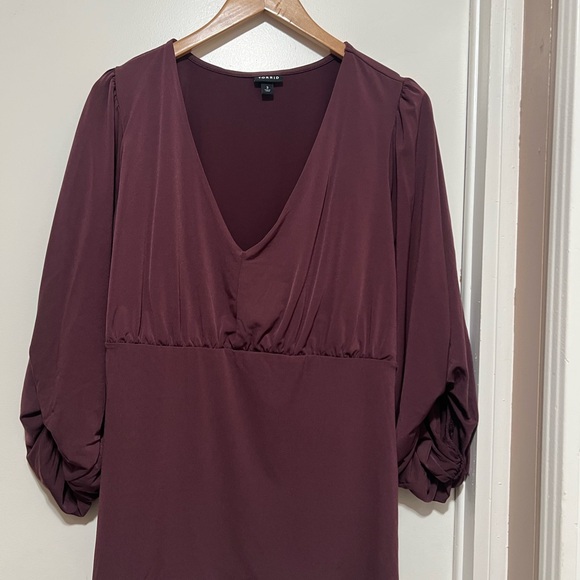 Torrid Studio Knit V-Neck Quarter Sleeve Shirred Top Sassafras Plus Size 3X - Picture 4 of 7